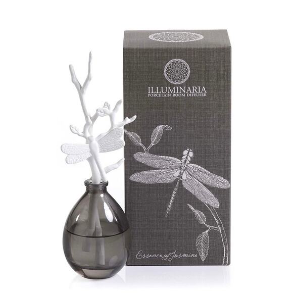 ILLUMINARIA Porcelain Room Diffuser Essence of Jasmine Dragonfly NEW IN BOX - Picture 2 of 10
